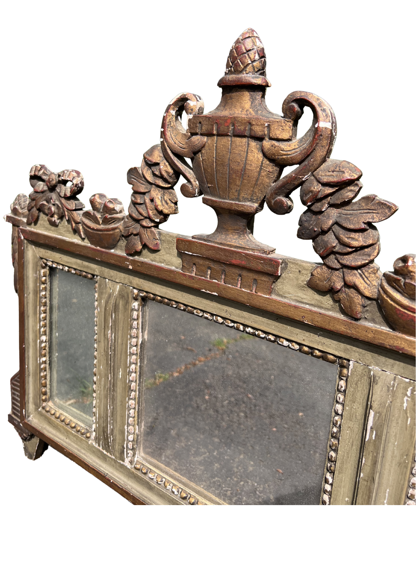 Antique Neoclassical Three-Panel Mirror