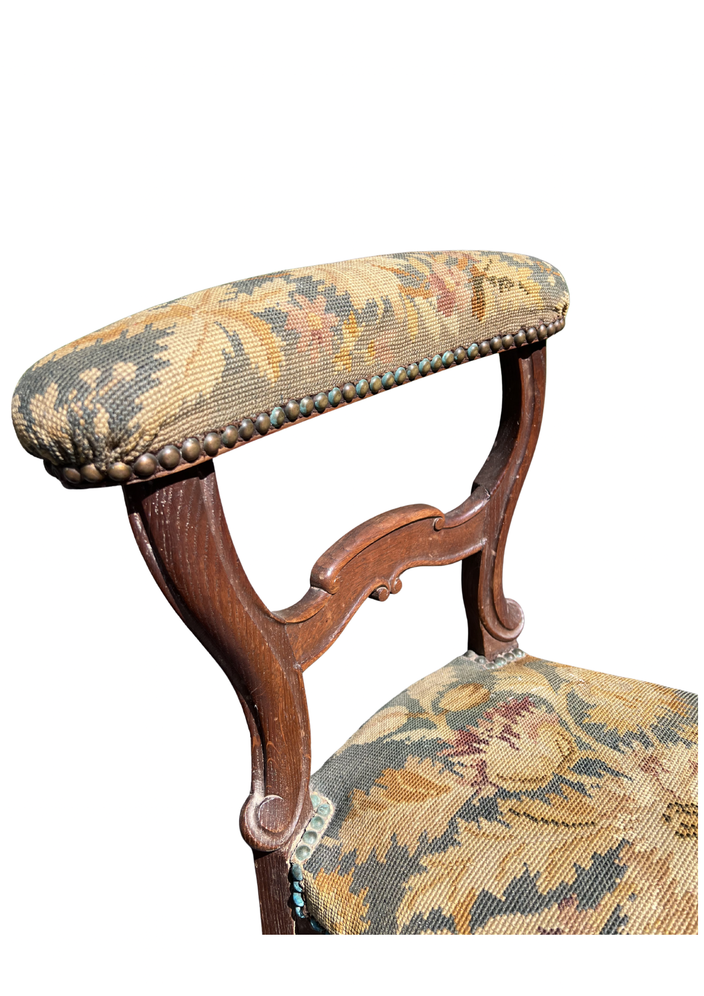 Antique Victorian Needlepoint Side Chair