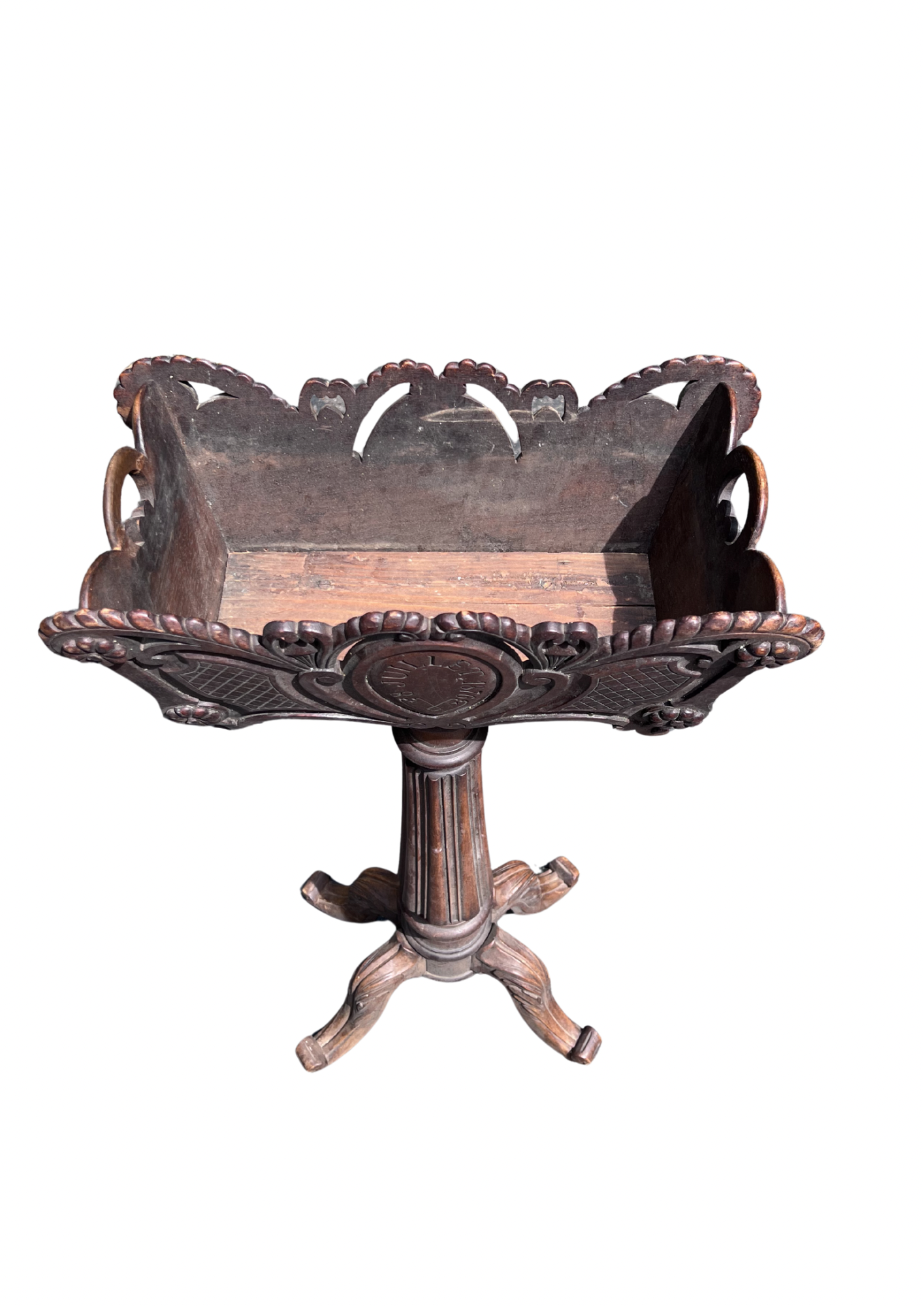 Antique French Black Forest Style Hand Carved Jardinier