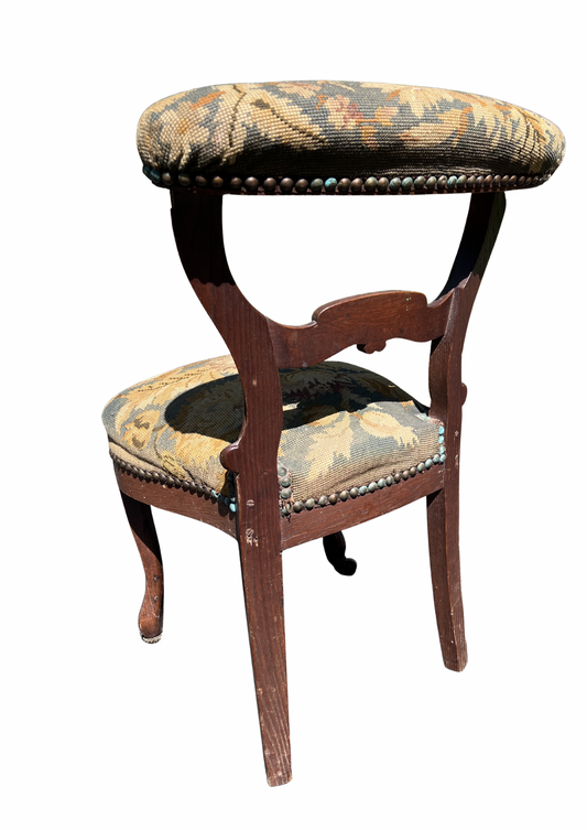 Antique Victorian Needlepoint Side Chair