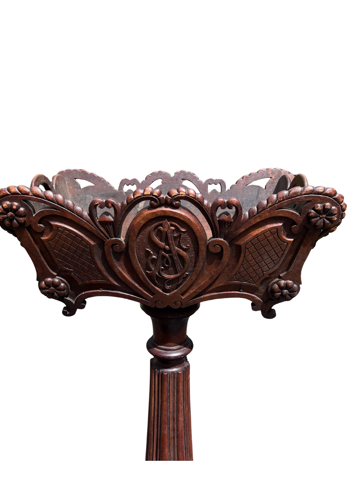 Antique French Black Forest Style Hand Carved Jardinier