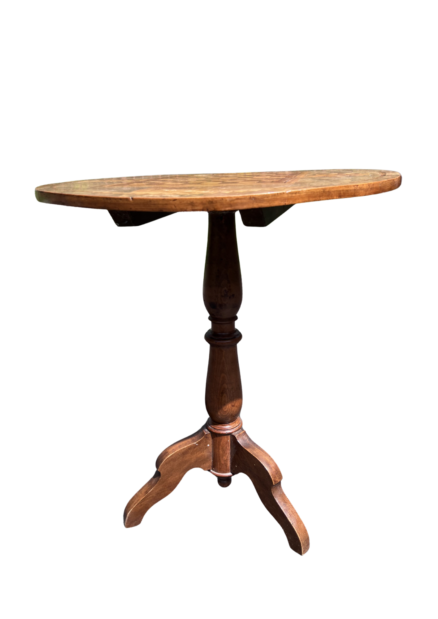 Antique Marquetry Chess Game Table